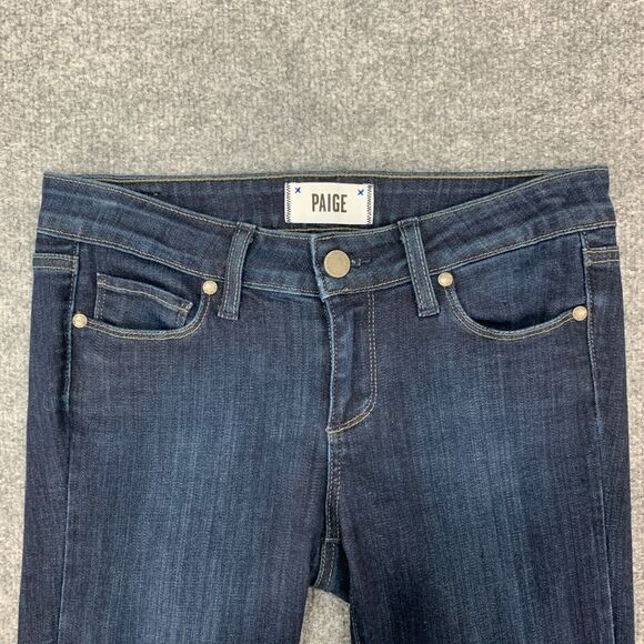 Paige Jean Womens 26 Trinity Wash Blue Cotton Stretch Denim Verdugo Ankle Skinny - Picture 3 of 13